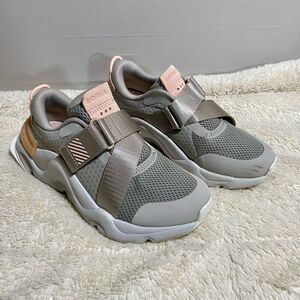 Sorel Kinetic Renegade Strap Sneakers Gray Peach Pink Women's